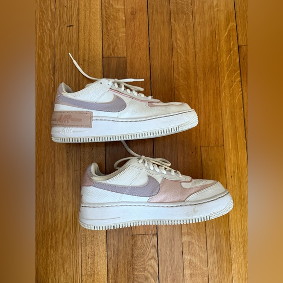 Women’s Nike Air Force 1s AF1s White/Pink/Lilac size 8.5 - Picture 5 of 8